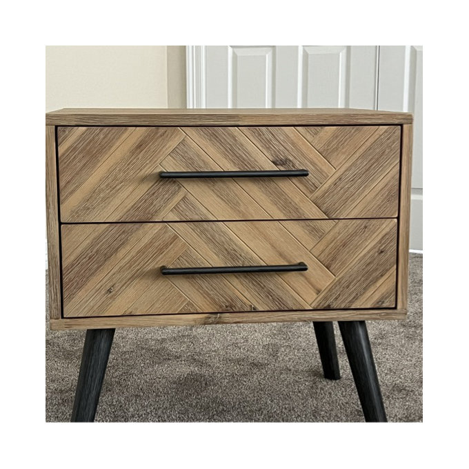 Union Rustic Kayoko 2 - Drawer Solid Wood Nightstand in Oak